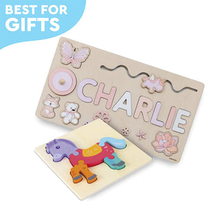 Tablero de Madera Montessori con Nombre Personalizado