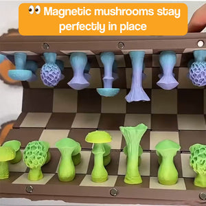 Magnetic Mushroom-Themed Chess Set