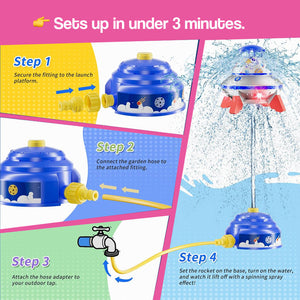 Spinning LED UFO Water Rocket Sprinkler