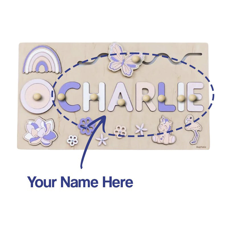 Tablero de Madera Montessori con Nombre Personalizado