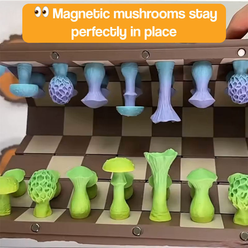 Magnetic Mushroom-Themed Chess Set