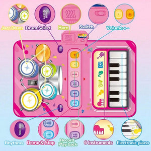 Interactive Music Maestro Non-Slip Play Mat Set with Drumsticks