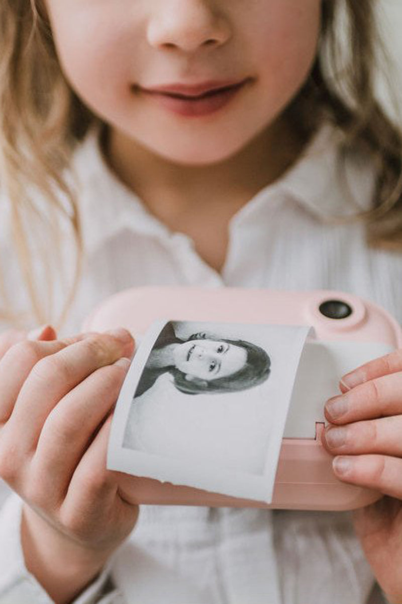 Cámara de impresión instantánea para niños, cámara selfie de 48 MP con  cordón, lente dual frontal trasera y trasera, cámara de tinta cero con  papel de