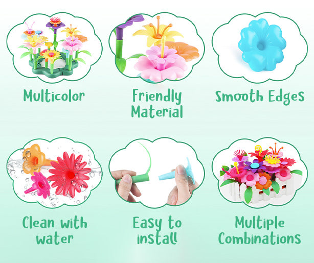 EDUKAČNÍ HRAČKY PRO STAVBU KVĚTINOVÝCH ZAHRAD